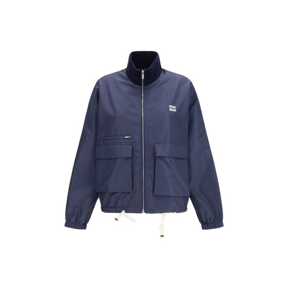 Miu Miu Blue Recycled Polyester Shell Women's Jacket